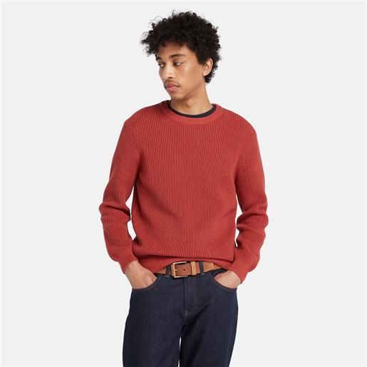 Timberland maglione girocollo tuck da uomo in rosso rosso