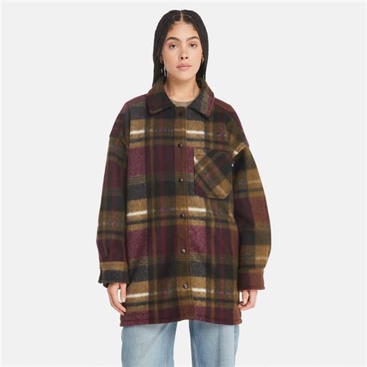 Timberland giacca-camicia in lana da donna in bordeaux bordeaux