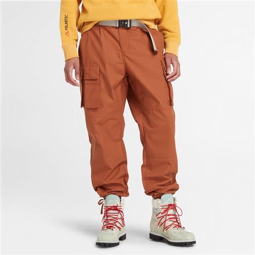 Timberland pantaloni cargo idrorepellenti da uomo in color terracotta marrone
