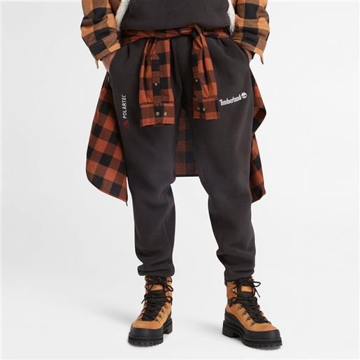 Timberland pantaloni in pile polartec da uomo in colore nero colore nero