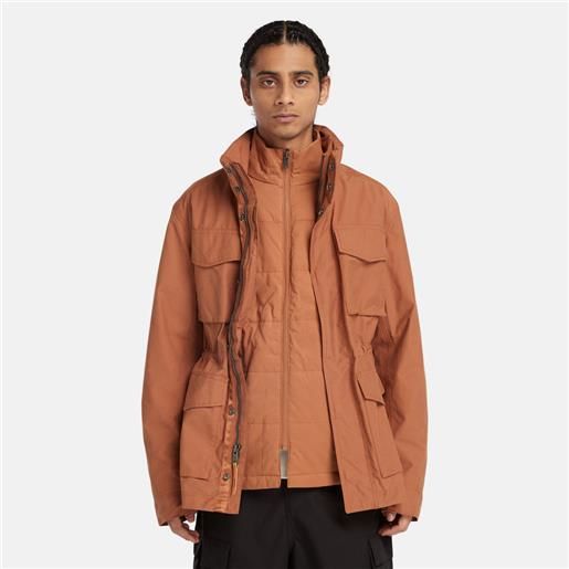 Timberland giacca militare 3 in 1 abington da uomo in marrone marrone