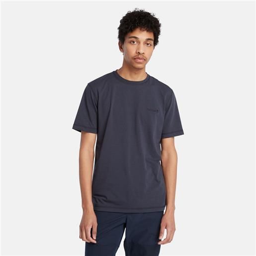 Timberland t-shirt traspirante a maniche corte da uomo in blu marino blu marino
