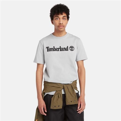 Timberland t-shirt girocollo est. 1973 da uomo in grigio grigio