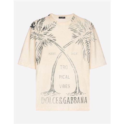Dolce & Gabbana t-shirt manica corta in cotone stampa banano