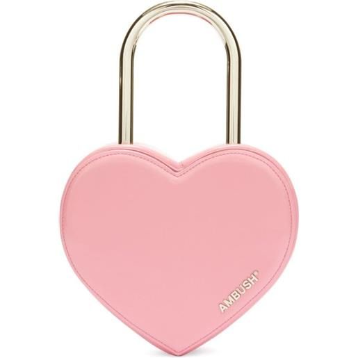 AMBUSH borsa tote heart padlock - rosa