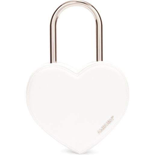 AMBUSH borsa tote heart padlock - bianco