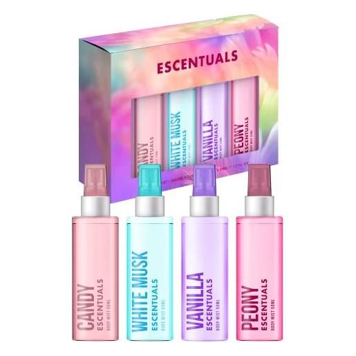 Escentuals mini mist womens gift set, body mist fragrance spray 4 x 50ml (pack of 3)