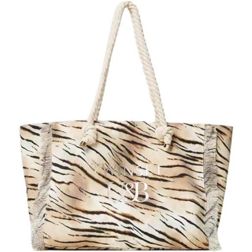 TWINSET borsa shopping in canvas stampato