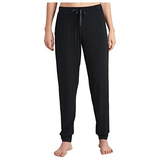 Schiesser lange schlafhose pantalone del pigiama, schwarz, 48 donna