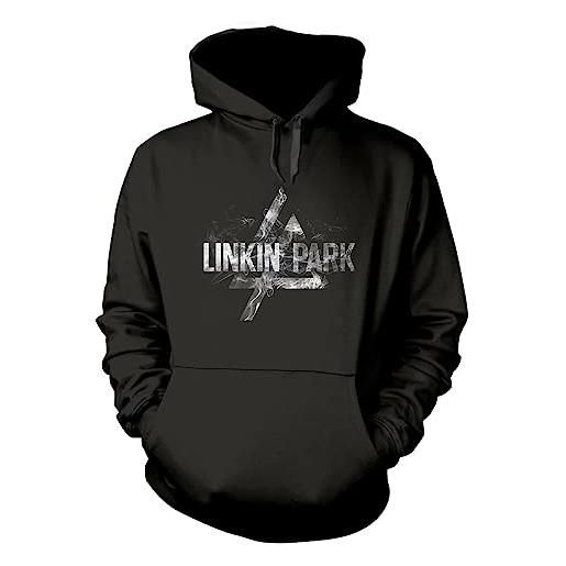 Linkin Park felpa con cappuccio da uomo con logo fumé nero, nero, medium