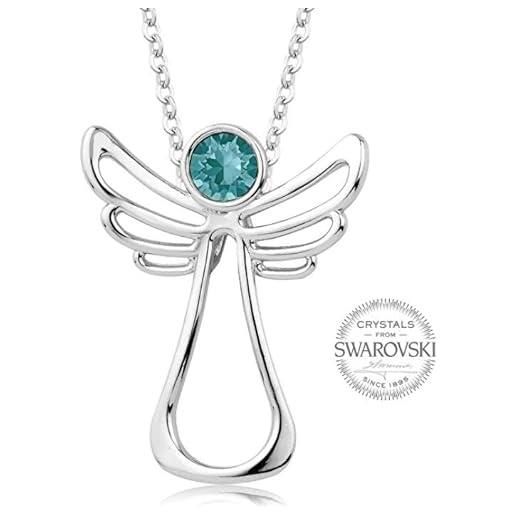 Levien collana guardian angel turquoise crystal necklace sle0125 marca, estándar, metallo, nessuna pietra preziosa