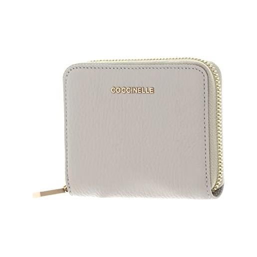 Coccinelle metallic soft leather zip around wallet gelso