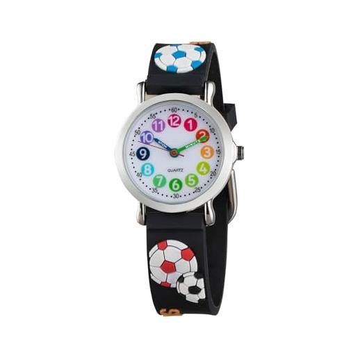 CHAOTECHY orologio da polso per bambini per ragazze e ragazzi, facile da leggere per imparare a leggere l'orologio, calcio 05