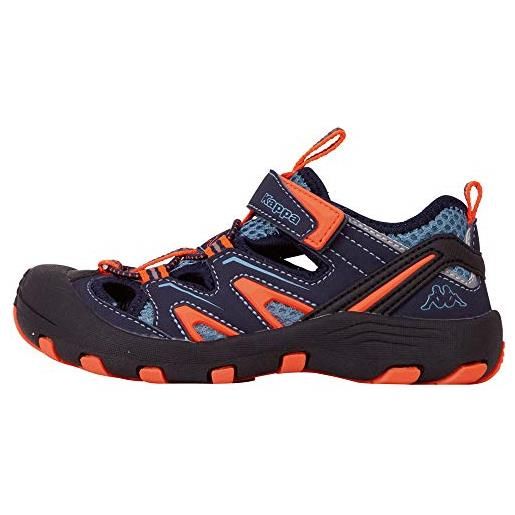 Kappa reminder scarpe da ginnastica basse unisex - bambini e ragazzi, blu (navy/orange), 36 eu
