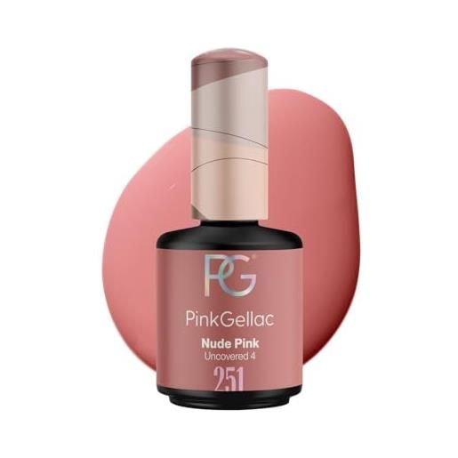 Pink Gellac 251 nude pink shellac - smalto in gel uv/led di colore nude, 15 ml, uncovered4