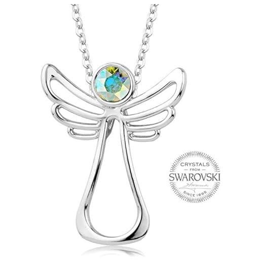 Levien collana rainbow crystal guardian angel necklace sle0128 marca, estándar, metallo, nessuna pietra preziosa