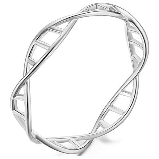 Helen de lete disegno geometrico dna 925 in argento sterling aperto anello