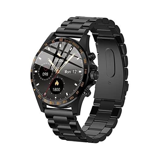 LLM smart watch business fashion style schermo intero touch heart rate monitor ip68 impermeabile (b)