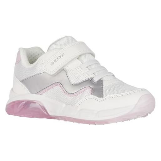 Geox j spaziale girl a, scarpe da ginnastica, bianco e rosa, 31 eu