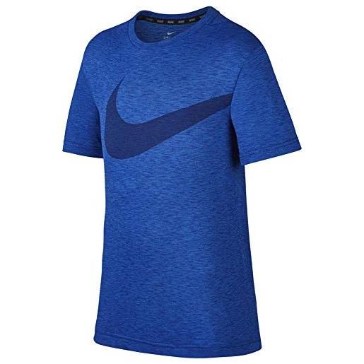 Nike ragazzo breathe top a maniche corte hyper gfx maglietta, ragazzo, jungen breathe top short sleeve hyper gfx, hyper royal/deep roy, xs