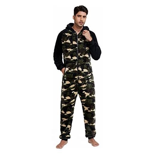 Kobilee pigiama pile uomo in flanella manica lunga lovable jumpsuit caldo felpato intimissimi abbigliamento da notte pigiami monopezzo lungo invernale leggero pigiama intero elegante morbido