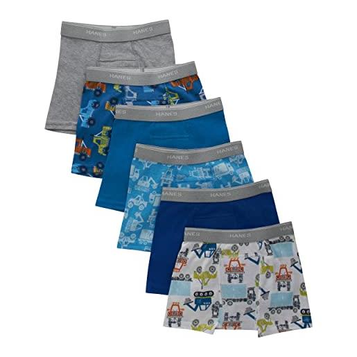 Hanes biancheria intima per bambini e ragazzi, boxer e slip disponibili, confezione da 6, blu/grigio assortiti, 4 anni