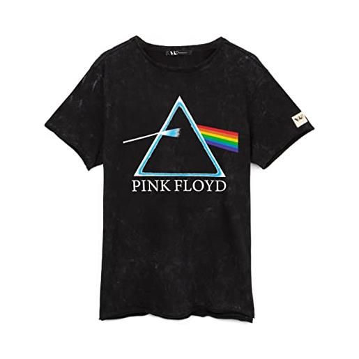 Pink Floyd t-shirt floyd rosa unisex side dark of the moon album lavaggio acido tee