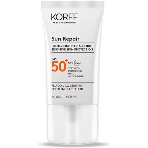 Korff sun repair fluido viso lenitivo spf 50+ protezione molto alta 25 ml