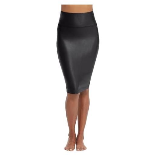 Spanx faux leather pencil skirt, gonna a tubino in ecopelle donna, nero (very black), s