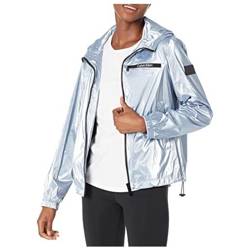 Calvin Klein cw204191-bgy-extra large giacca a vento, blu grigio, xl donna