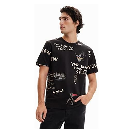 Desigual ts_domenico 2000 t-shirt, nero, s uomo