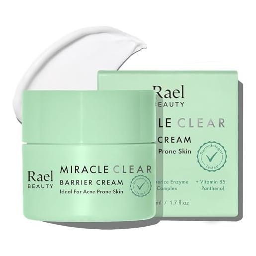 Rael miracle clear barrier cream - korean skincare, oil-free moisturiser, face cream for acne prone sensitive & oily skin, lightweight, w/succinic acid, vitamin b5 panthenol, vegan (53ml)