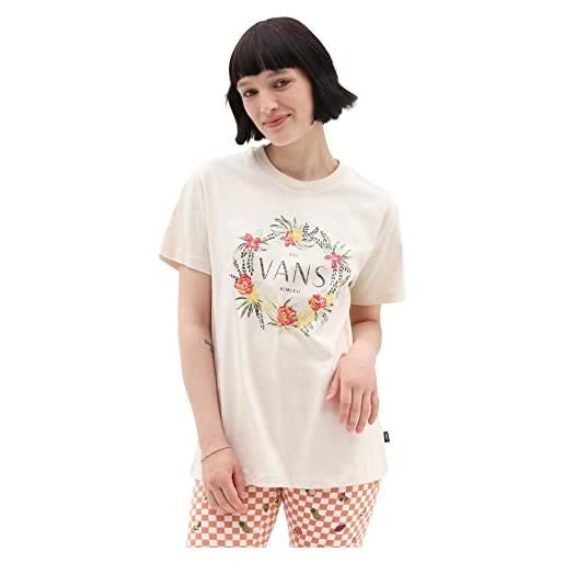 Vans maglietta bff corona di fiori t-shirt, liquirizia, s donna