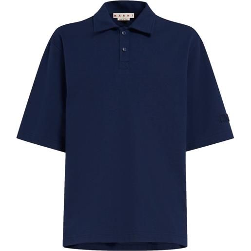 Marni polo con applicazione - blu