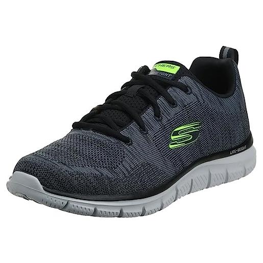 Skechers sneaker da uomo track front runner con lacci, oxford, grigio navy, 41.5 eu larga