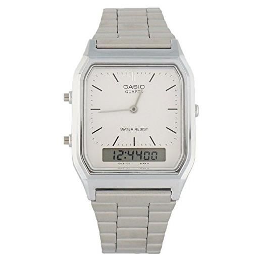 Casio aq-230a-7dmqyes - orologio da polso da uomo, cinturino in acciaio inox colore argento