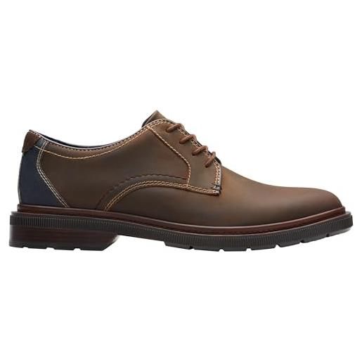 Clarks burchill derby, uomo, pelle di cera d'api, 41.5 eu