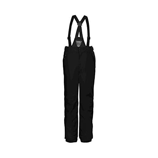 Killtec ksw 77 grls pnts - pantaloni funzionali da sci con pettorina rimovibile, paraneve e protezione bordi, colore nero, 152 eu