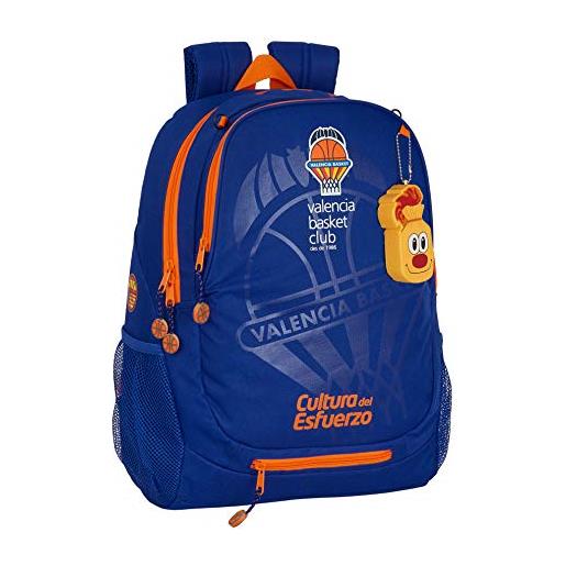 Safta zaino adattabile carrello porta pallone valencia basket, blu/arancione, 320 x 160 x 440 mm