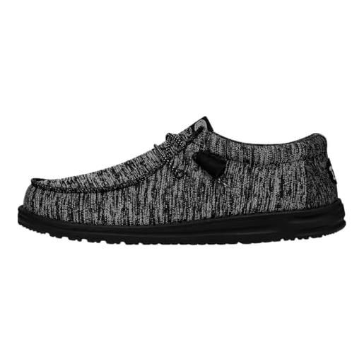 Hey Dude - maschio wally sport knit slip-on scarpe, black/black, 45