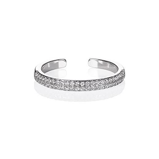Namana anello regolabile da donna, elegante anello a fascia da donna con zirconi cubici e anelli regolabili per donne e ragazze adolescenti con pietre trasparenti, ottone, zirconia cubica