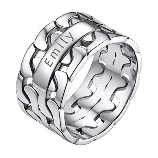 ChainsHouse anello a fascia in acciaio inossidabile per uomo donna 5mm/11mm di larghezza anello da barretta a catena cubana design anello da dito anello gotico per san valentino natale compleanno