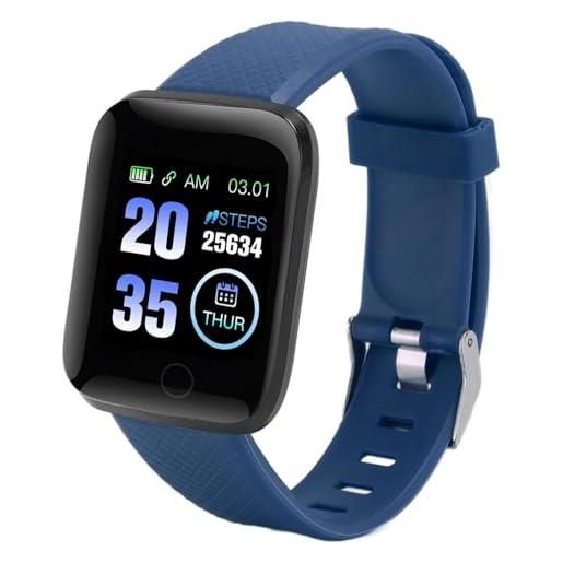 PUSOKEI smart watch (rispondi/effettua chiamate), 116 plus smartwatch da 1,3 pollici per uomo e donna, smartwatch sportivo impermeabile, con notifiche intelligenti, conteggio passi (blue)