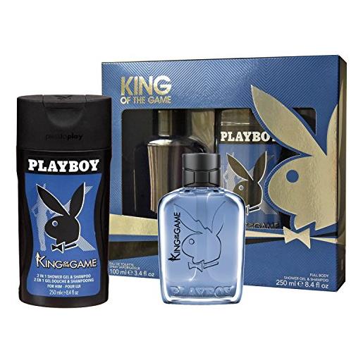 Playboy cofanetto uomo Playboy king of the game - eau de toilette 100 ml e gel doccia e shampoo 250 ml