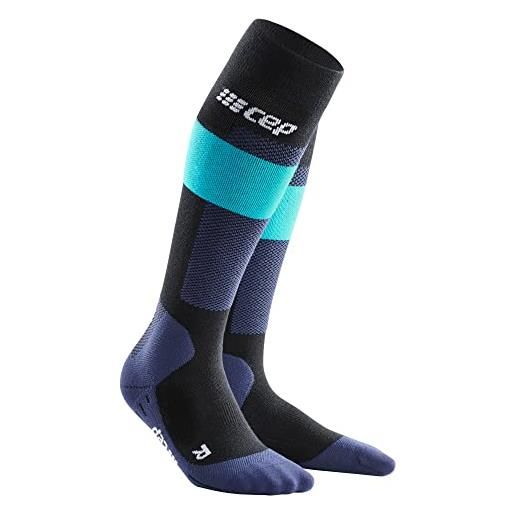CEP - calze da sci merino compressione da uomo | calze da sci sportive merino con compressione e clima perfetto per il piede grazie alla lana merino | blu | taglia iii | m