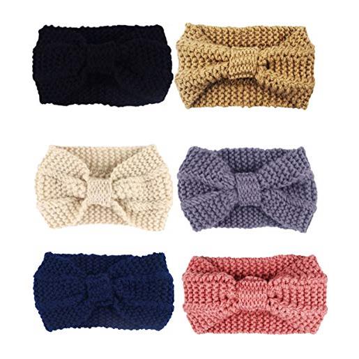 DRESHOW 6 pezzi fasce per capelli tessuto di lana turbante fascia da donna invernale accessori cerchietti per donna ragazze