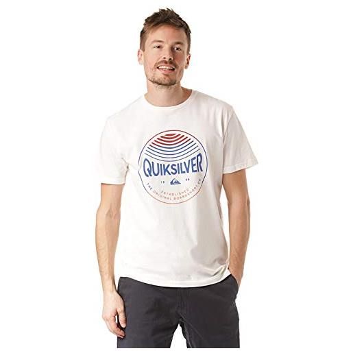 Quiksilver colors in stereo-maglietta da uomo, snow white, s