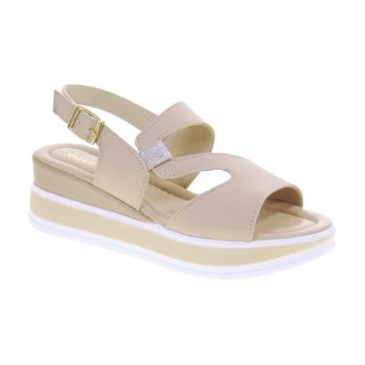 Valleverde 32110 bianco sandali donna zeppa cinturino elastico pelle 38