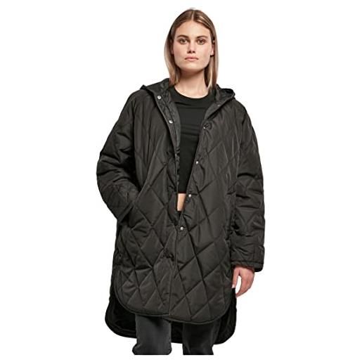 Urban Classics cappotto con cappuccio da donna oversized diamond quilted, nero, xl
