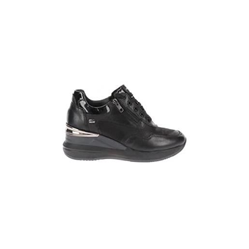 Valleverde scarpe sneakers zeppa donna 36272 pelle nero originale ai 2023 taglia 38 colore nero